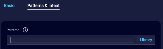 The Library link in the Patterns and Intent tab in the interaction settings