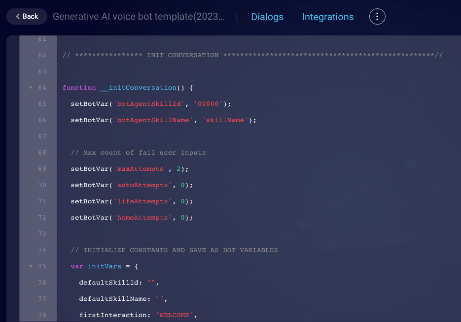 A section of the global functions in the bot