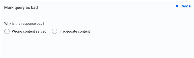 The Mark query as bad window where you specify why it was bad