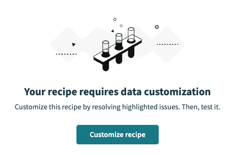 The Customize recipe button