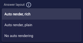 The options for the Answer layout setting