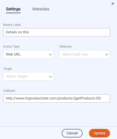 Configuration of the Structured question, with a view of the Settings tab