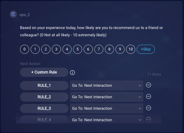 An example of a Net Promoter Score interaction