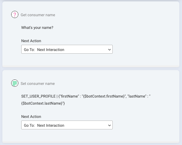 An example of using SET_USER_PROFILE in a Text statement