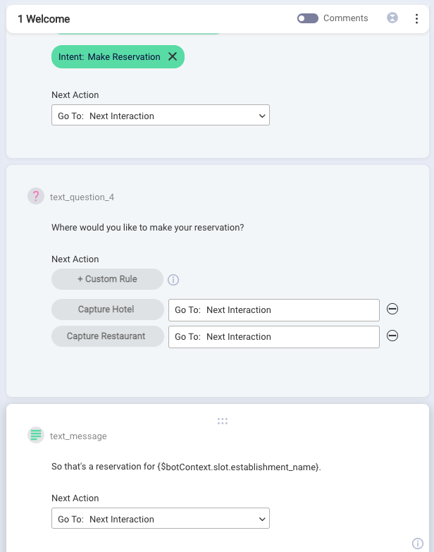 An example bot flow