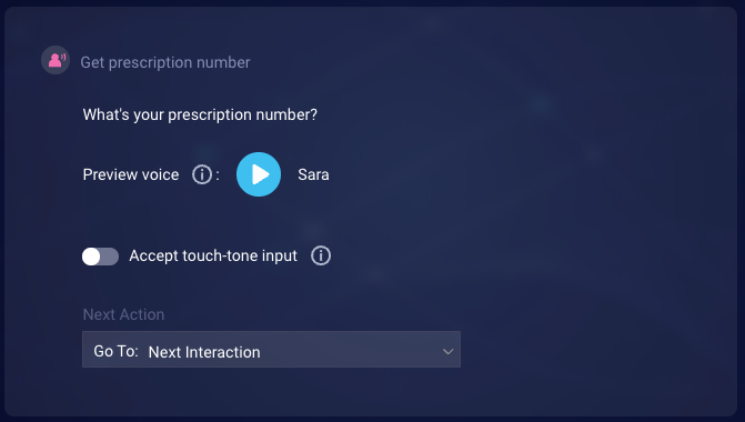 A configured Speech question interaction