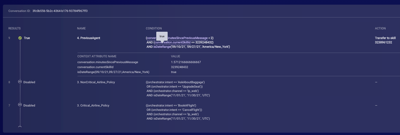 Using the policy logs to debug policies