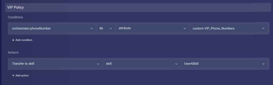 Using the static custom attribute in a policy