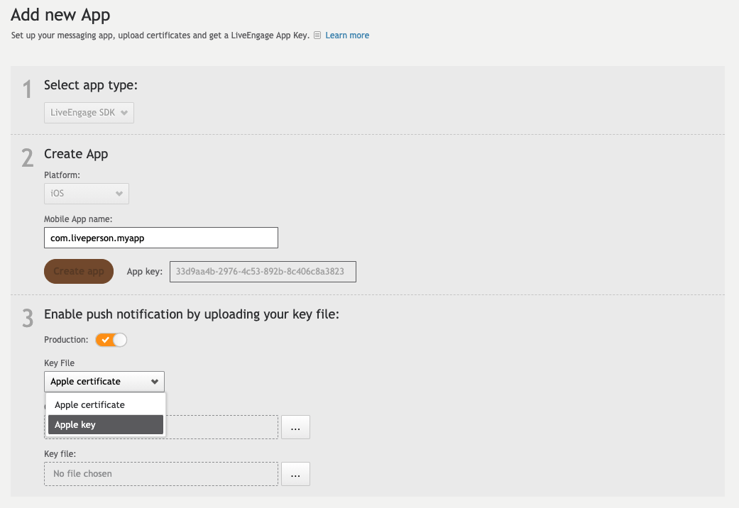 Apple Push Token Authentication Option