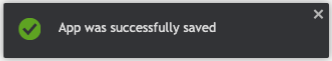 Confirmation of Successfully Saving the App